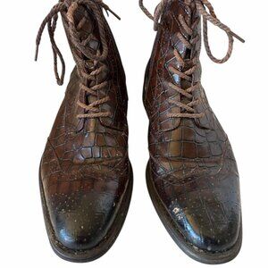 Giovanni Vintage Style Leather Lace-Up Ankle Boots Size 9